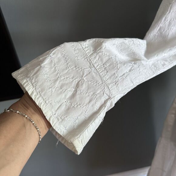 White Elegance Temple Dress Wedding Modest Church Maxi Bottom back Medium PLG - Picture 6 of 16